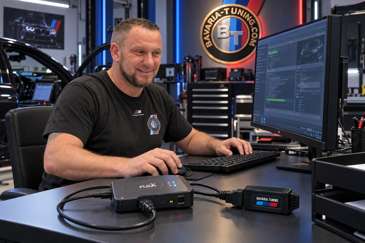 Bavaria Tuning Arbeitsplatz mit FLEX-Gerät und Remote-Master